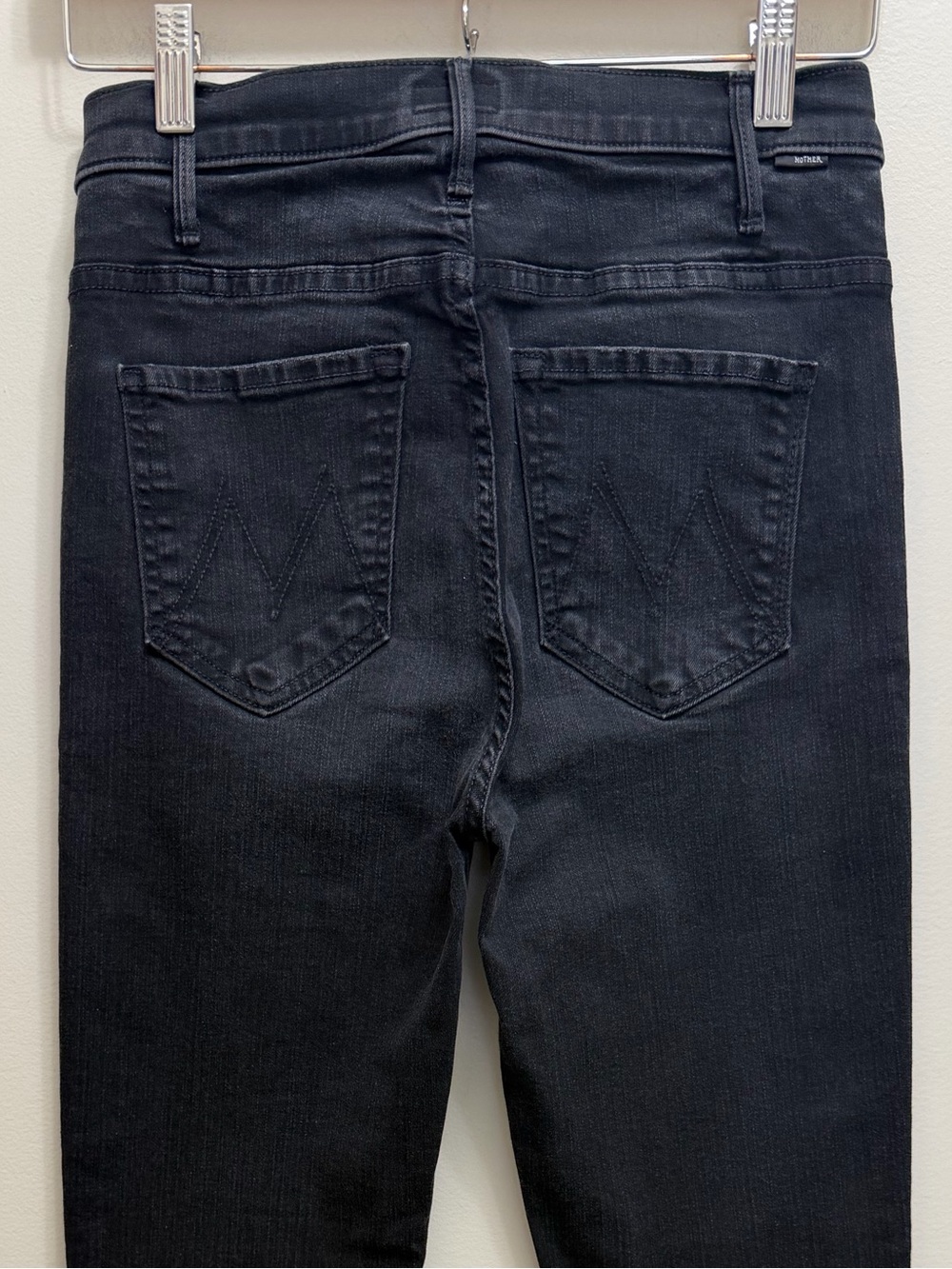 MOTHER The Hustler Ankle Fray Jean High Rise Frayed Hem in Not Guilty Black 27 - Picture 7 of 11